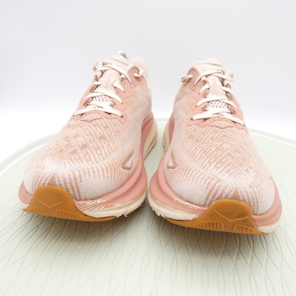 Hoka One One Clifton 9 Womens 9.5B Running Shoes Pink Rose Gold Athletic Sneaker - Picture 2 of 9